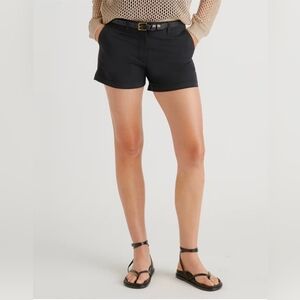 NWT Quince Black Organic Stretch Cotton Chino Shorts